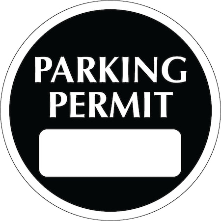 Lustre-Cal Static Cling Parking Permit Black 2in x 2in Circle 1 Blank No Pad, 50PK 253753SCL1KDi0000